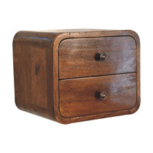Load image into Gallery viewer, 12" Solid Wood Two Drawer Floating Nightstand - Chestnut