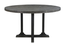 Load image into Gallery viewer, 54" Rounded Solid Wood Pedestal Base Dining Table - Black