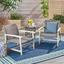 Load image into Gallery viewer, Outdoor Club Chair With Rattan Cover And Acacia Wood Frame - Gray
