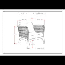 Load image into Gallery viewer, Santiago - Outdoor Conversation Chair - Slate Gray