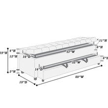 Load image into Gallery viewer, Storage Ottoman With Tufted Seat And Underseat Drawer