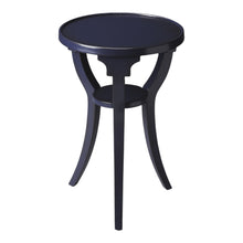 Load image into Gallery viewer, Wood And Solid Wood Round End Table With Shelf - Blue