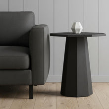 Load image into Gallery viewer, Solid Wood Hexagonal Pedestal End Table - Black