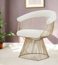 Load image into Gallery viewer, Fabric Steel Windsor Back Dining Arm Chair - White