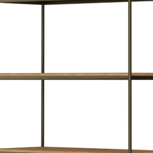 Load image into Gallery viewer, Four Tier Bookcase With Two Doors - Antiqued Brass / Light Brown