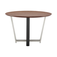 Load image into Gallery viewer, 48" Iron Sled Base Round Top Dining Room Table - Brown