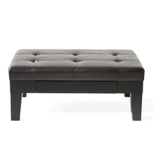 Load image into Gallery viewer, Chatham - Ottoman With Drawer Leather Storage Solution - Dark Coffee