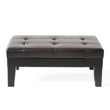 Load image into Gallery viewer, Chatham - Ottoman With Drawer Leather Storage Solution - Dark Coffee