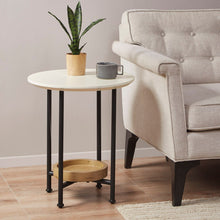 Load image into Gallery viewer, Oval End Table - White / Natural