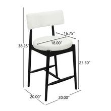 Load image into Gallery viewer, Mid Century Modern Counter Stools, Fabric Upholstered Chairs