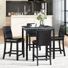 Load image into Gallery viewer, 5 Pieces Counter Height Table Set, Kitchen Table With Square Table And 4 Upholstered Chairs