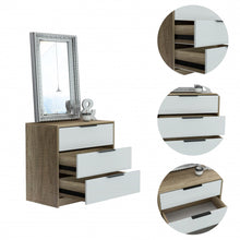 Load image into Gallery viewer, Three Drawer Dresser - Light Oak / White