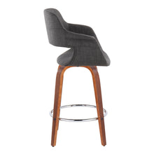 Load image into Gallery viewer, Vintage Flair - Mid-Century Modern Fixed Height Counter Stool With Swivel With Round Footrest (Set of 2)