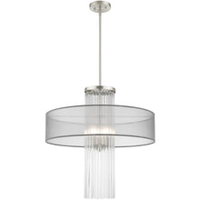 Load image into Gallery viewer, 33'' Four-Light Dimmable Chandelier With Shades - Nickel