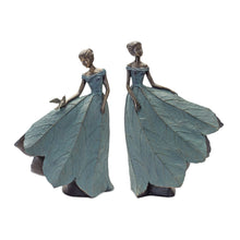 Load image into Gallery viewer, Woman Figurine Tabletop Sculpture (Set of 2) - Blue