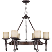 Load image into Gallery viewer, Six Light Resin Dimmable Chandelier With Shades - Bronze