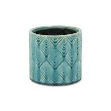 Load image into Gallery viewer, Geometric Round Pot Planter - Turquoise