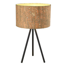 Load image into Gallery viewer, Metal Tripod Table Lamp With Beige Drum Shade - Black
