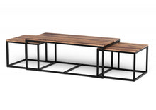 Load image into Gallery viewer, Natural Wood Nesting Coffee And End Tables (Set of 3) - Brown