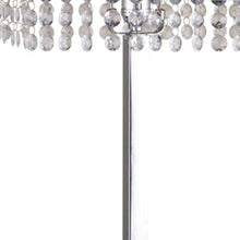 Load image into Gallery viewer, Table Lamp With Faux Crystals And White Rectangle Shade - Silver