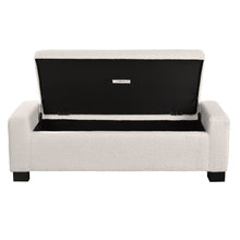 Load image into Gallery viewer, Textured Boucle Ottoman Bench With Hinged Lid For Seating And Storage - Beige