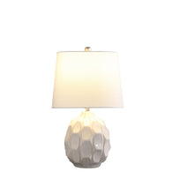 Load image into Gallery viewer, Ceramic Faceted Table Lamp With Off-White Drum Shade - Cream