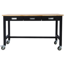 Load image into Gallery viewer, Work Bench, Workbench With Drawer Storage, Heavy Duty Bamboo Wood Work Table With Wheels For Garage Home Office