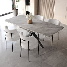 Load image into Gallery viewer, Extendable Dining Table Set With Curved Backrest Upholstered Chairs