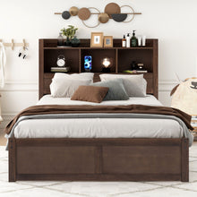 Load image into Gallery viewer, Storage Platform Bed With Pull Out Shelves, Trundle, And 2 Drawers