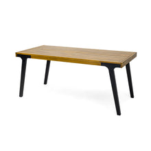 Load image into Gallery viewer, Acacia Wood Patio Dining Table, 69"L Rectangle Outdoor Table - Teak / Black