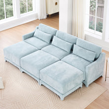 Load image into Gallery viewer, Stylish Sofa With Ottoman And Lumbar Pillows, Ergonomic Design