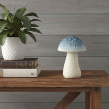 Load image into Gallery viewer, Mushroom Tabletop Sculpture - Blue / Off White