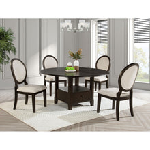 Load image into Gallery viewer, Fulton - 5 Piece Dining Table Set With Upholstered Chairs - Dark Brown