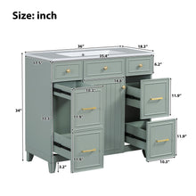 Load image into Gallery viewer, Bathroom Vanity With Ceramic Sink, Soft Close Doors, Adjustable Shelves