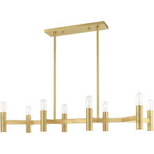 Load image into Gallery viewer, 18" Eight Light Dimmable Chandelier With Shades - Brass