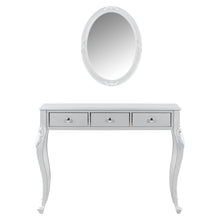 Load image into Gallery viewer, Wood Mirrored Three Drawer Vanity Table - Silver