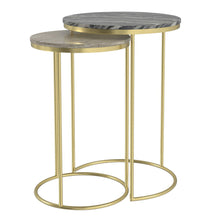 Load image into Gallery viewer, Iron Round End Table (Set of 2) - Gold