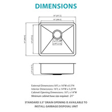 Load image into Gallery viewer, Modern Undermount Stainless Steel Kitchen Sink 16 Gauge, Deep Single Bowl