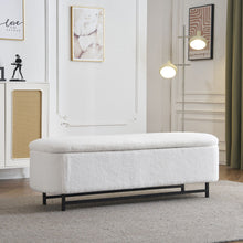 Load image into Gallery viewer, Modern Elegant Ottoman With Spacious Storage Function With Metal Feet - White / Black