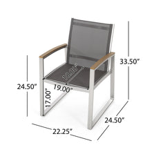 Load image into Gallery viewer, Poetic - Outdoor Dining Chair With Faux Wood Arms And Aluminum Frame (Set of 2) - Gray