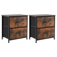 Load image into Gallery viewer, Fabric Metal And Wood Two Drawer Dresser (Set of 2) - Black / Brown