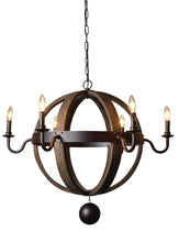 Load image into Gallery viewer, Unique Statement Six Light Metal Chandelier - Brown