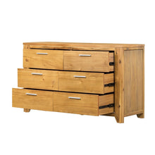 Load image into Gallery viewer, 6 Drawer Dresser - Natural Wood / Brown