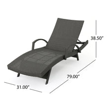 Load image into Gallery viewer, Salem - Contemporary Wicker Chaise Lounge With Arm, Weather Resistant