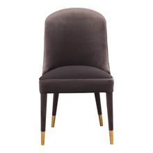 Load image into Gallery viewer, Upholstered Velvet Dining Side Chairs (Set of 2) - Gray / Black / Gold