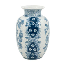 Load image into Gallery viewer, Floral Round Porcelain Jar (565447) - Light Blue / White