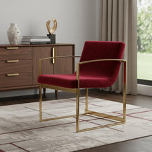 Load image into Gallery viewer, Lux Red Velvet Armchair - Red And Gold