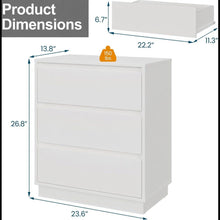 Load image into Gallery viewer, 3 Drawer Nightstand, Bedroom Side Table