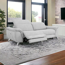 Load image into Gallery viewer, Power Reclining Loveseat - Gray / Silver