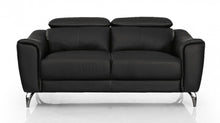 Load image into Gallery viewer, Urban Leather Adjustable Headrest Loveseat - Black